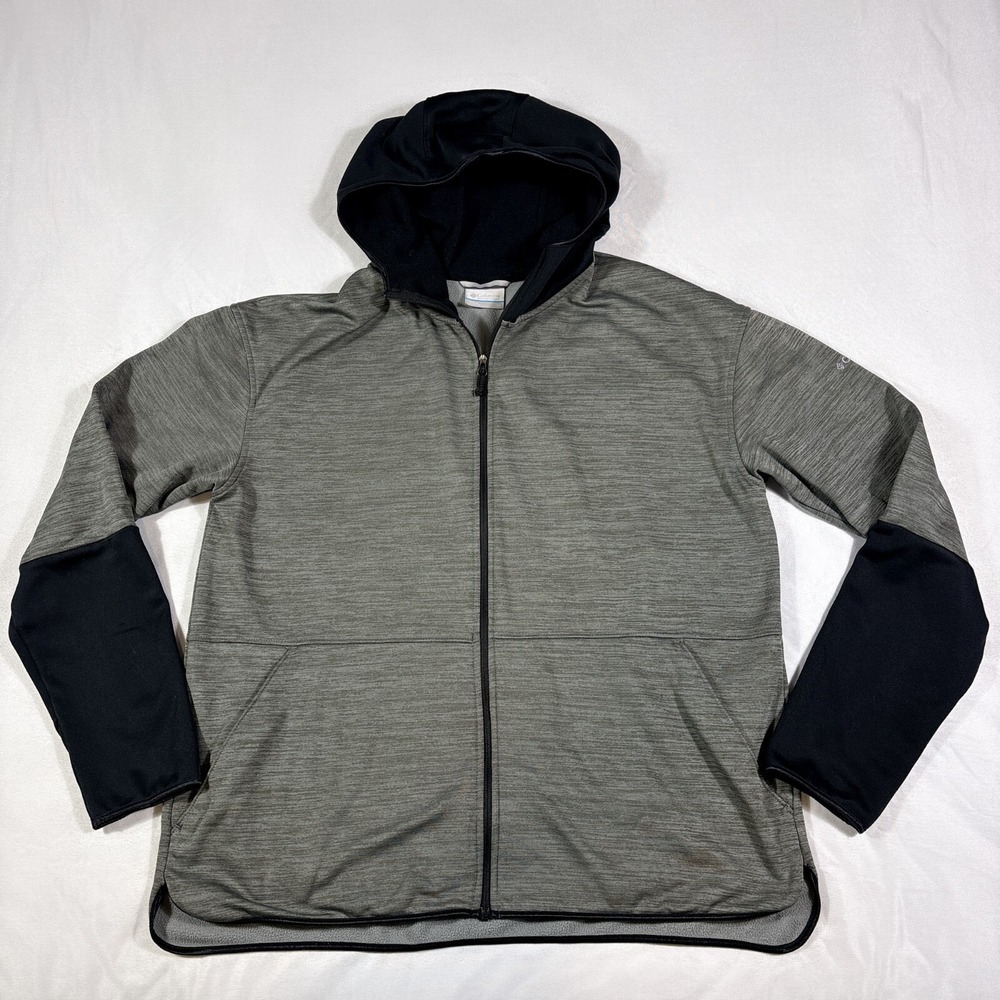 Columbia Sports Wear Hoodie Women's Size 1X Grey 100% Polyester Fleece Full Zip